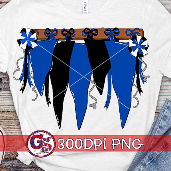 Spirit Pennants Royal Blue & Black PNG Sublimation | Homecoming PnG | Football Game PnG | Pennants PnG | School Spirit PnG Instant Download