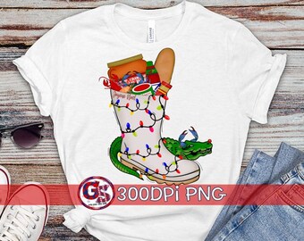 Cajun Christmas Stocking PnG Sublimation. Shrimp Boot PnG  | Cajun Christmas Stocking PnG | Cajun Christmas PnG | Louisiana Christmas PNG