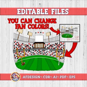 EDITABLE FANS Football Stadium Fans Files | Football Stadium eps  School Football .ai | Football Game Pdf | Football Fans .afdesign Football
