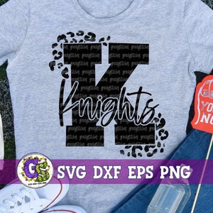 Knights K SvG | Knights Leopard Print svg dxf eps png. Go Knights SvG | Knights SvG | Knights School Spirit SvG | Knights Instant Download