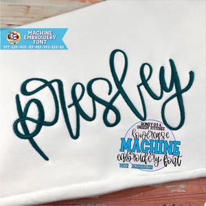 Fuente Presley para bordado a máquina en minúsculas (5 tamaños) / Fuente Presley BX / Fuente de bordado a máquina con letras a mano PeS / Fuente de bordado DsT