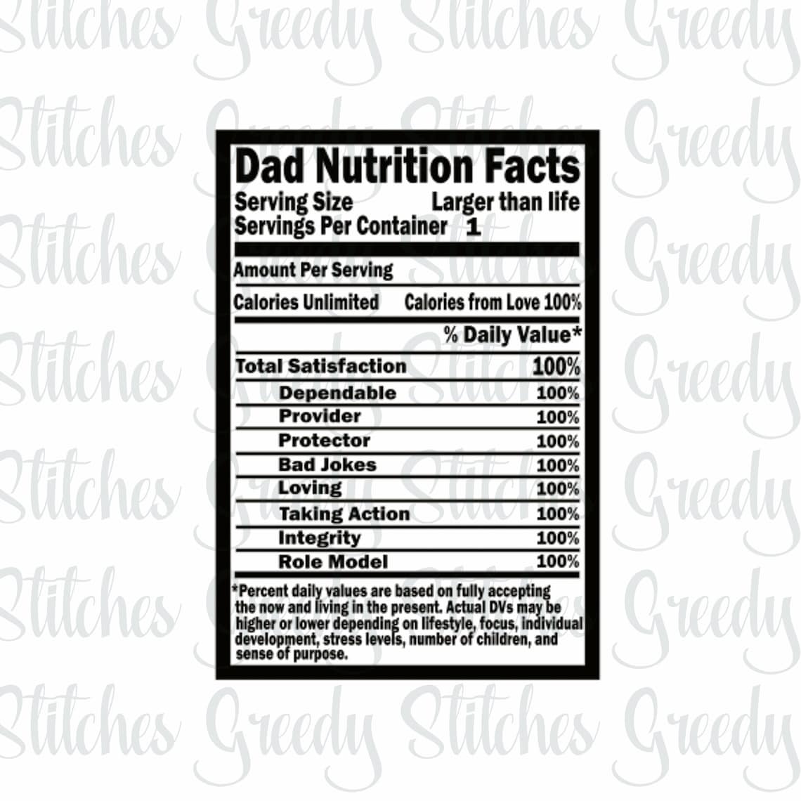 Father's Day SVG Dad Nutrition Facts Dad svg dxf | Etsy
