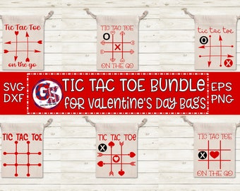 Tic Tac Toe Bundle for bags svg, dxf, eps, png. Valentine SVG | Teacher SvG | Valentine's Day SvG | Students SvG | Instant Download Cut File