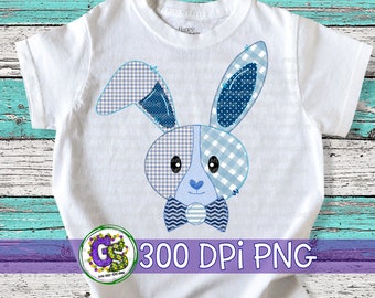 Conejo de aplique falso PNG para sublimación. Patchwork Conejito de Pascua PnG / Conejo Apliques PnG / Conejito PnG / Feliz Pascua PnG / Descarga Instantánea