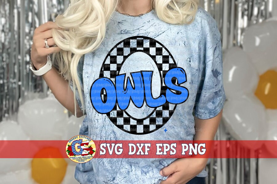 Owls Checker svg dxf eps png. Checkered Retro Owls SvG | Owls PnG | Owls Mascot SvG | Retro Owls Sch