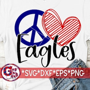 Eagles SvG | Peace Love Eagles svg dxf eps png. Peace Love Eagles SvG | Peace Love Eagles DxF | Eagles SvG | Instant Download Cut File