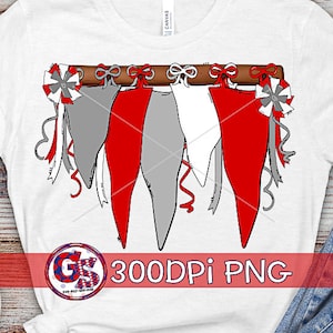Spirit Pennants Red Grey White PNG Sublimation | Homecoming PnG | Football Game PnG | Pennants PnG | School Spirit PnG | Instant Download