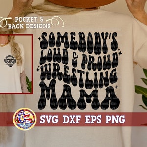 Quelqu'un qui lutte fort et fier pour maman svg eps dxf png. Lutte SvG | Wrestling Mama DxF | Fichiers coupés SvG de maman luttant fort et fier