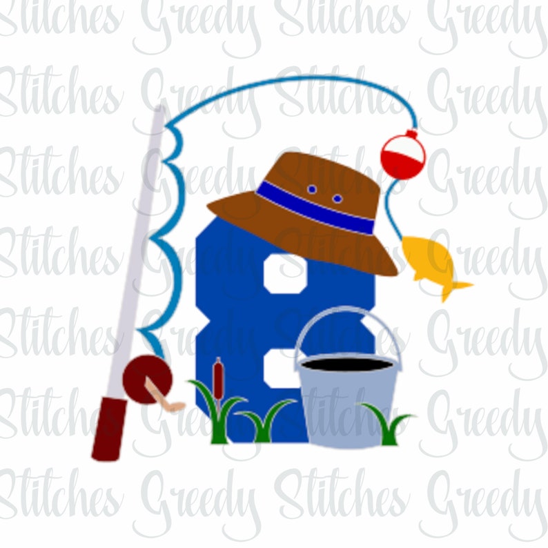Eighth Birthday SVG Fishing SVG 8th Birthday svg dxf eps ...