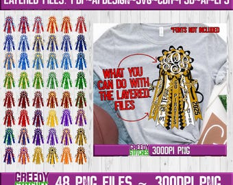 Homecoming Mum Bundle PNG | Homecoming Mum PnG Bundle | Football PnG | 48 Mums PnG | School Spirit PnG | Football Game Mum Bundle Editable