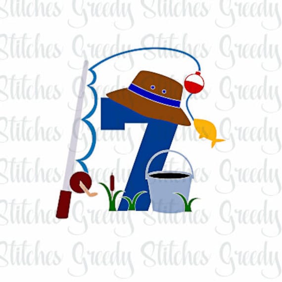 Download Fishing Birthday 7th Birthday Seventh Birthday Svg Eps Etsy