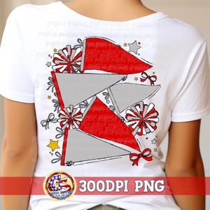 Red Silver Pennants & Poms PNG | Homecoming PnG | Football Game PnG | Pennants PnG | School Spirit PnG | Pennants PnG  School Spirit Pennant
