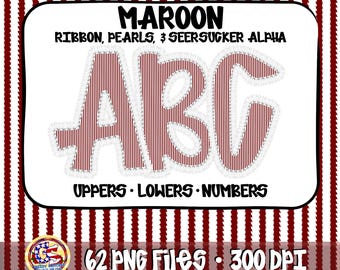 Ribbons Pearls Seersucker PnG - Maroon | Pearls Ribbon Alpha PnG | Ribbon Pearls Alpha Set | Pearls Alpha PnG | Seersucker Alpha PnG