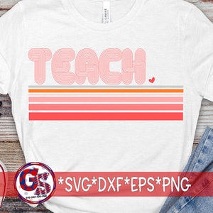 Download Retro Teach svg dxf eps png. Retro Teach SvG Teacher | Etsy