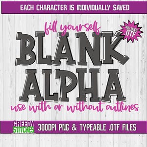 Blank Doodle Alpha Pack PNG & .TTF - Fill Yourself Alpha Set | Blank Alpha PnG | Blank Alpha Set | DIY Alpha PnG | Fill Yourself Alpha .ttf