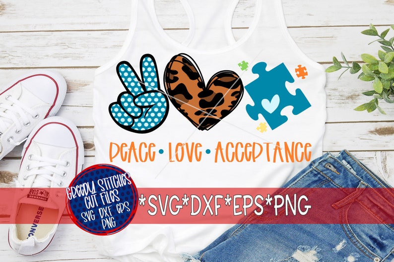 Free Free 235 Peace Love Autism Svg SVG PNG EPS DXF File