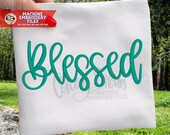 Blessed Hand Lettered Satin Embroidery | Easter Blessed PES Embroidery | Blessed DsT | Blessed Dst Embroidery Design Hand Lettered PeS File