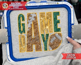 Football Game Day Satin Stitch Machine Embroidery Design | Football Embroidery Design | Football Embroidery Design | Game Day PES Football