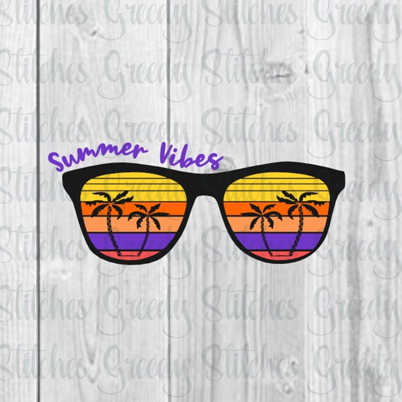 Download Sunglasses With Sunset And Palm Trees Svg Summer Vibes Svg Etsy