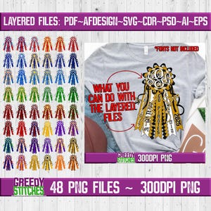 May include: A set of 48 layered PNG files for creating a graduation sash design. The design features a gold and black ribbon with the text "Go Pirates" and "2025". The files are 300 DPI and can be used for crafting, scrapbooking, and other creative projects.