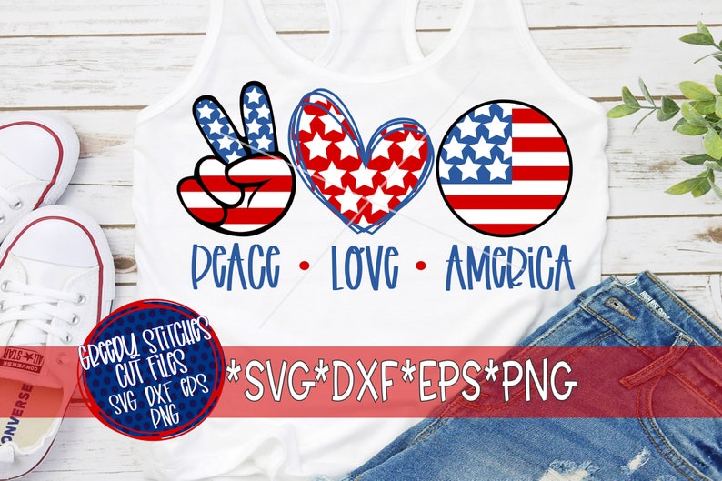 Peace Love America svg eps dxf png. July 4th SvG | Etsy