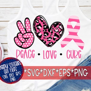 Borstkanker-SVG | Vrede liefde genezen svg dxf eps png. Kanker-svg | Borstkanker-SVG | SvG borstkanker genezen | Kanker dxf | Direct downloaden