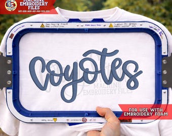 Coyotes PUFFY FOAM Machine Embroidery Design | Coyotes PES | Coyotes DsT | Coyotes Vp3 | Go Coyotes DsT file