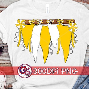 Spirit Pennants Yellow & White PNG Sublimation | Homecoming PnG | Football Game PnG | Pennants PnG | School Spirit PnG | Instant Download