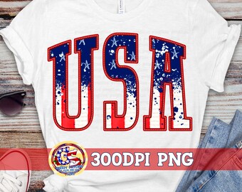 July 4th PNG | Faux Embroidery USA PnG | Faux Embrodiery July 4th PnG | USA PnG | Independence Day PnG | July 4th Faux Embroidery PnG File