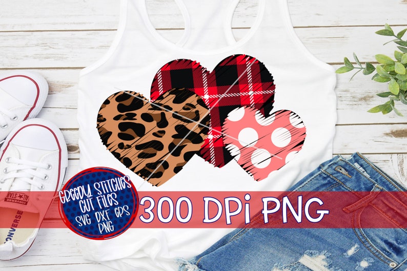 Download Valentine's Day Heart Trio PnG for Sublimation. | Etsy
