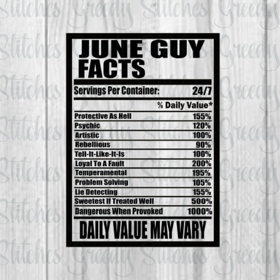 Download June Birthday Svg June Guy Facts Svg June Birthday Dxf Etsy