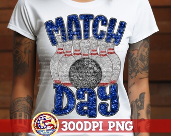 Bowling Match Day Navy Faux Embroidery Sequins PNG | Bowling PnG | Faux Sequins Bowling PnG | Bowling Ball PNG | Faux Embroidery Bowling