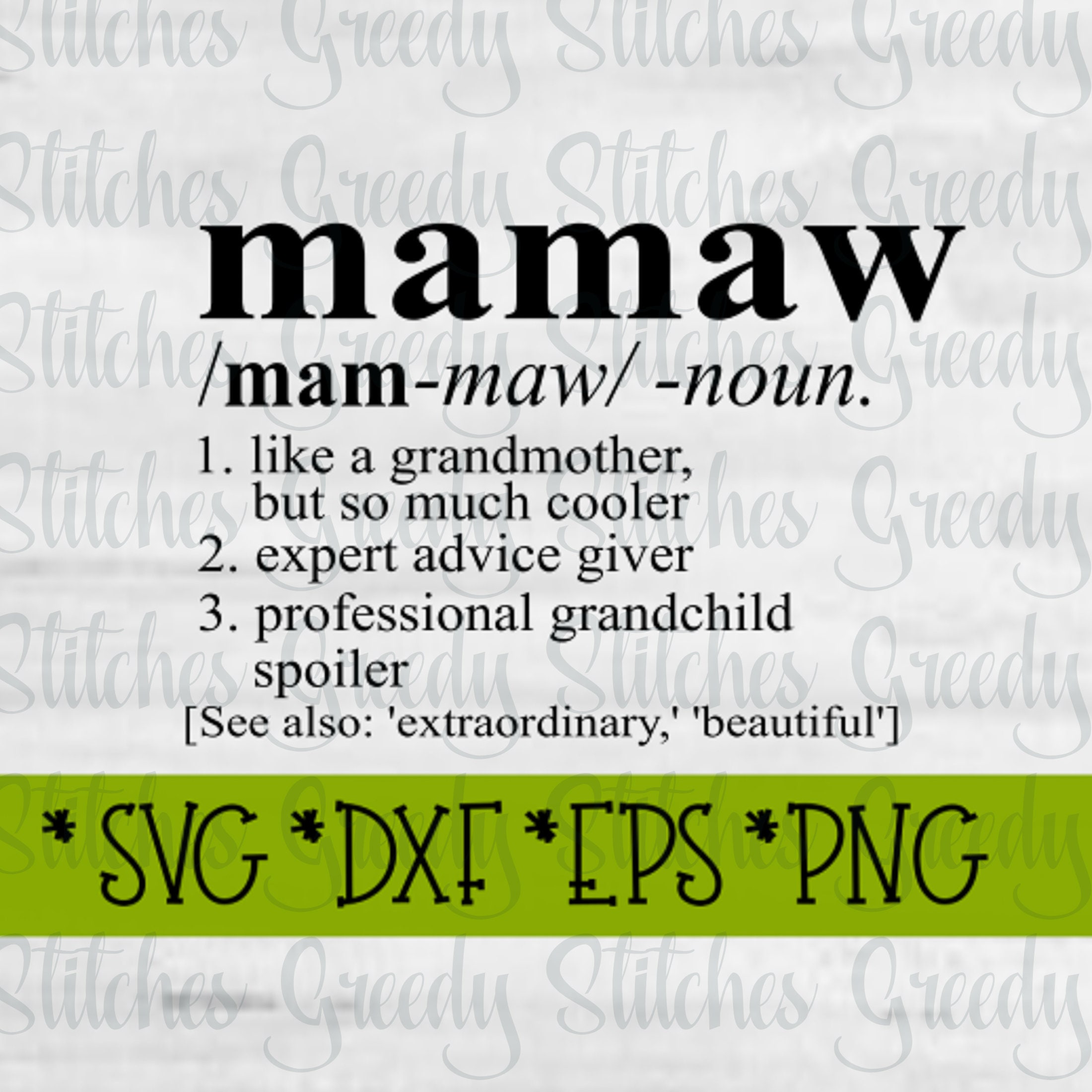 Download Mother's Day Mamaw Mamaw Definition svg dxf eps | Etsy