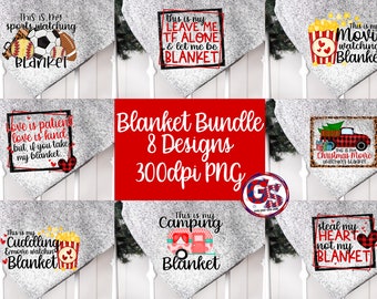 Blanket Bundle PNG Sublimation. Christmas Movie Blanket PNG | Camping Blanket PnG | Love Blanket PnG | Sports Blanket PnG | Instant Download