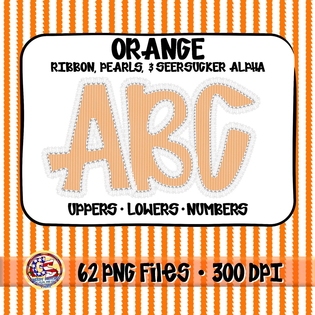 Ribbons Pearls Seersucker Png - Orange | Pearls Ribbon Alpha Png ...