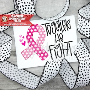 Razem walczymy z projektem haftu maszynowego Bean Stitch | PES ds. raka piersi | DsT ds. raka piersi | PeS ds. świadomości raka piersi | JeF ds. raka