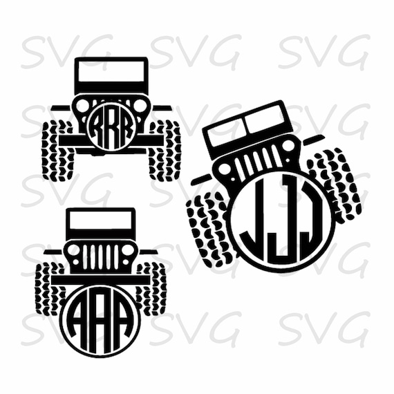 Download Jeep Monogram Frame Bundle svg dxf fcm eps and png. | Etsy