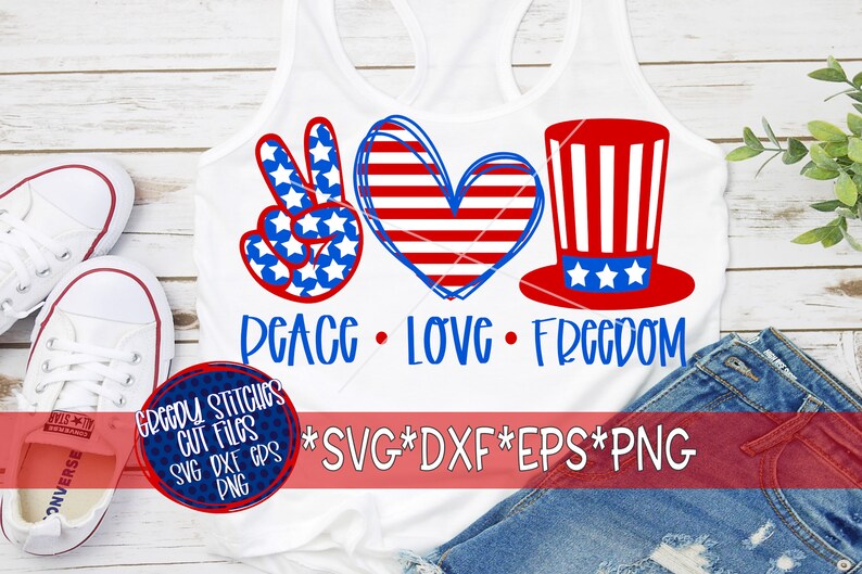 Download Peace Love Freedom svg eps dxf png. July 4th SvG | Etsy