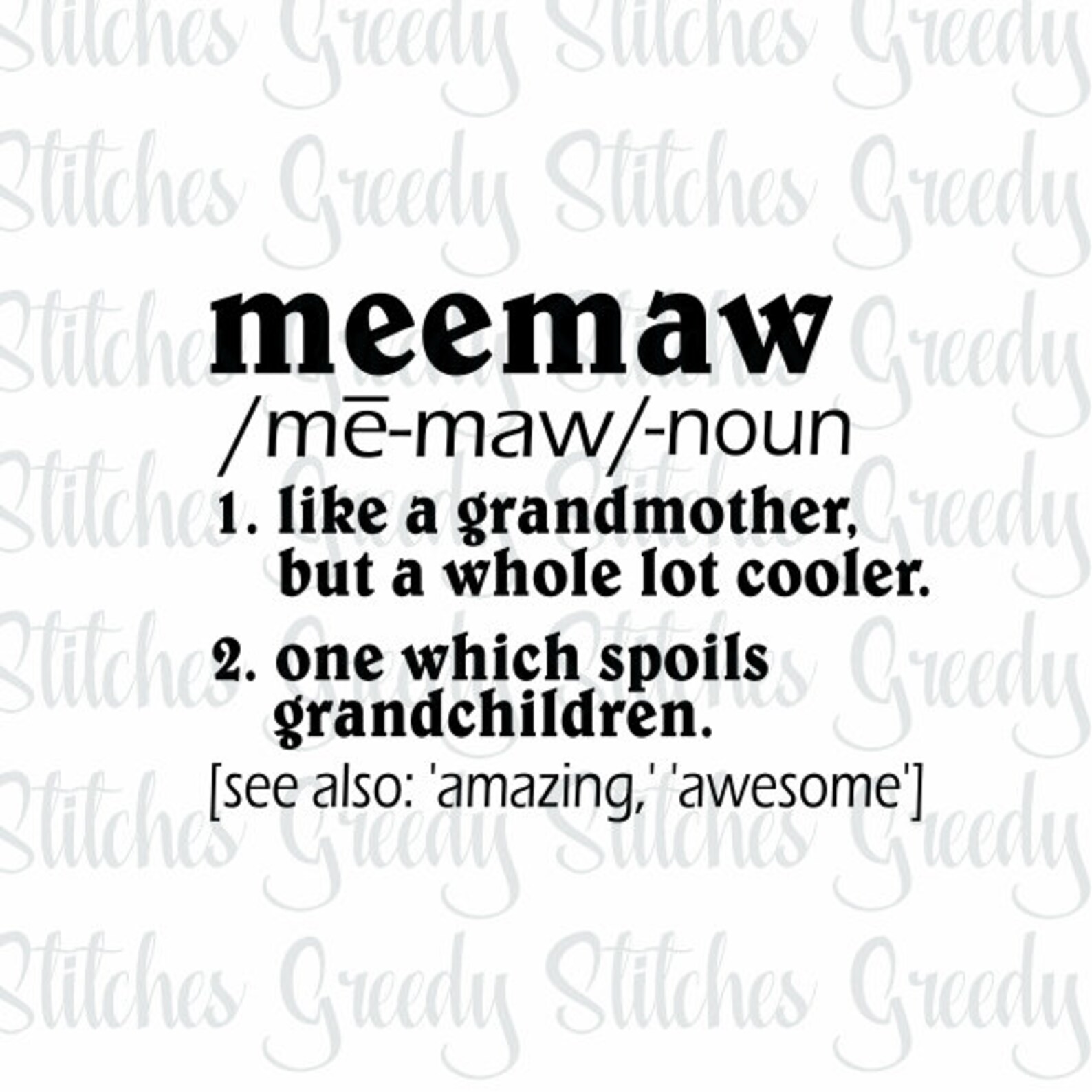 Mother's Day Meemaw Meemaw Definition Svg Dxf Eps Etsy