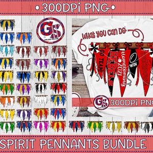 Spirit Pennants Bundle PNG Sublimation | Homecoming PnG Bundle | Football PnG | 51 Pennants Bundle PnG | School Spirit PnG |Instant Download