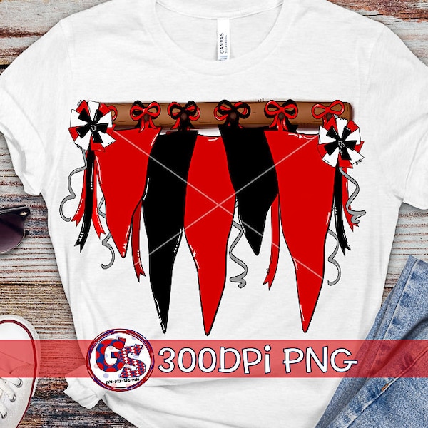 Spirit Pennants Red & Black PNG Sublimation | Homecoming PnG | Football Game PnG | Pennants PnG | School Spirit PnG | Instant Download PnG