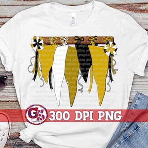 Spirit Pennants Black and Gold PNG Sublimation | Homecoming PnG | Football Game PnG | Pennants PnG | School Spirit PnG | Instant Download