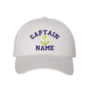 Captain Custom Embroidered Personalized CAPTAIN Dad Hat Add your Name Baseball Cap Customize your hats image 7