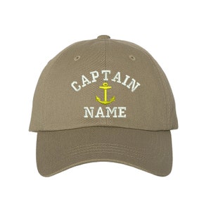 Captain Custom Embroidered Personalized CAPTAIN Dad Hat Add your Name Baseball Cap Customize your hats image 3