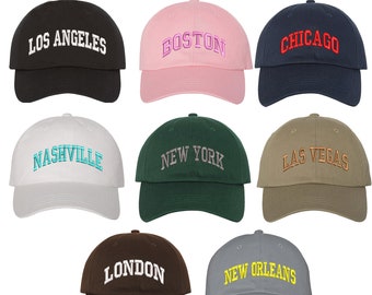 Custom Any City Or State Embroidered Baseball Hat Custom Text Hat Cap Customize With Your City or State Hat Initials Cap