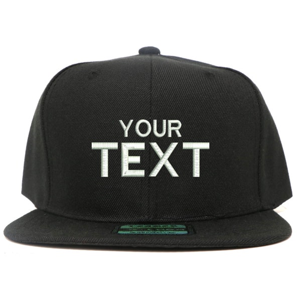 LOGA Black Custom Embroidered Snapback, Your Own Personalized Hat Custom Hat on a LOGA Snapback, Choose Your Text