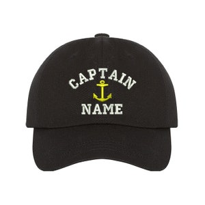 Captain Custom Embroidered Personalized CAPTAIN Dad Hat Add your Name Baseball Cap Customize your hats image 2