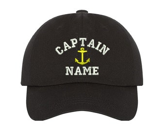 Custom Embroidered Personalized CAPTAIN Dad Hat Add your Name Baseball Cap