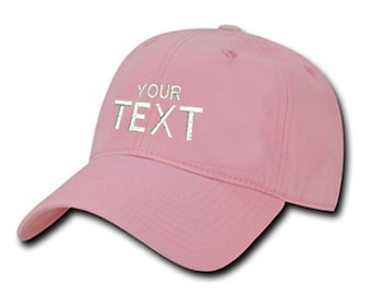 Light Pink Dad Hat Custom Embroidered Baseball Cap, Your Own Personalized Hat Custom Hat on a Curved Brim Baseball Cap, Choose Your Text