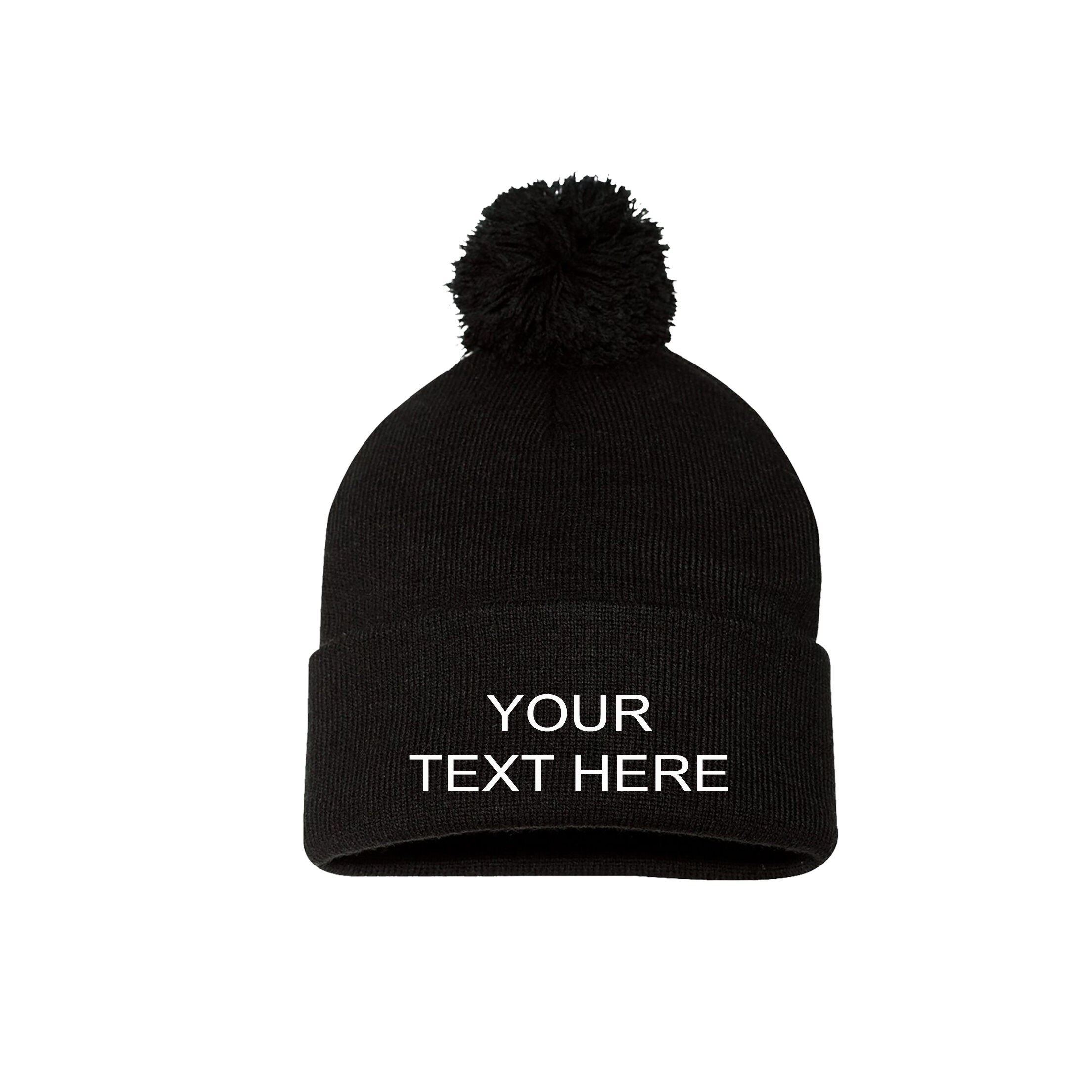 Custom Text Cap Pom Beanie Customized 